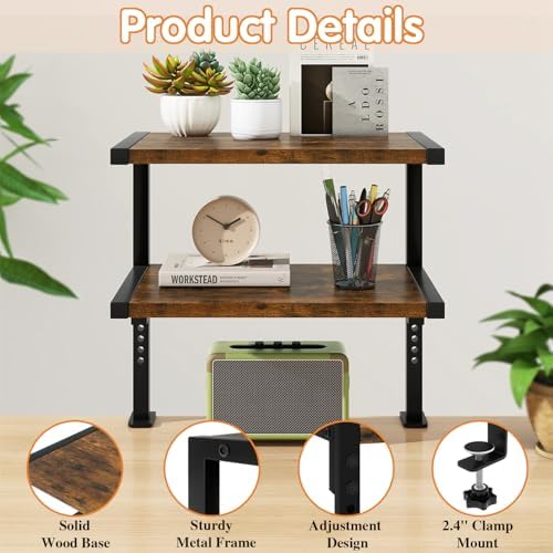 IBUYKE Clamp on Desk Organizer Shelf,Desk Extender Shelves UTMZ007H