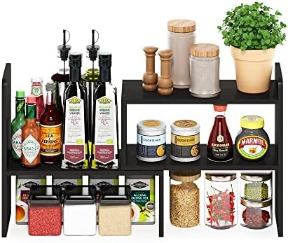 Furinno Classic Desktop Organizer Storage Rack Adjustable Free Style Rotation Display Bookshelf, Espresso 6.7D x 23.7W x 15.67H in