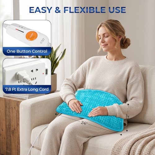 Boileau Electric Heating Pad for Back Pain & Period Cramps Relief, Large XL