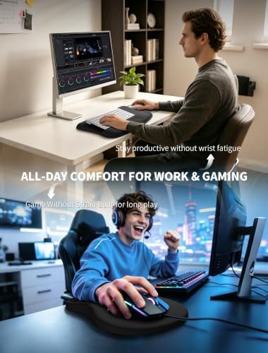 Ergonomic Keyboard Stand and Mouse Pad Set, Memory Foam Wrist Support