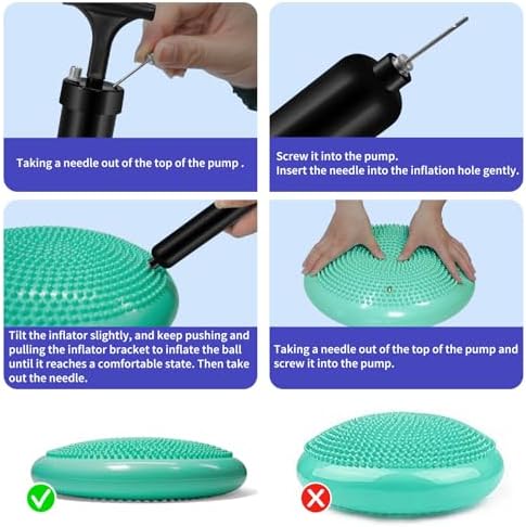 biguphate Wobble Cushion Set with Hedgehog Balance Pods & Pump
