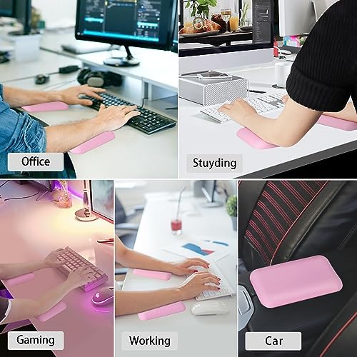 Leolee Elbow Rest Pads for Desk, Pink Ergonomic Wrist Rest Arm Rest Pads