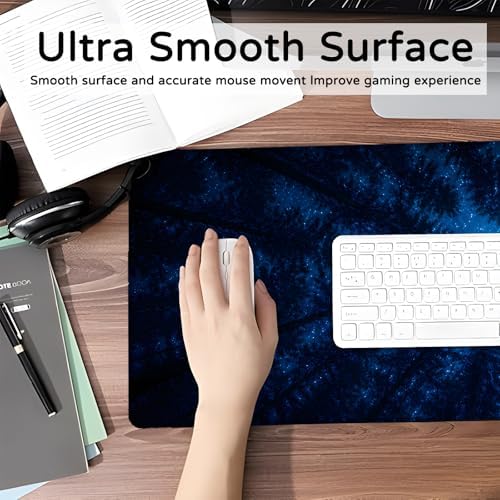 Moon Forest Gaming Mouse Pad,Night Large Desk Mat, 31.5x11.8x0.12in Extended Non-Slip Rubber Pine Art Mousepad, Computer Deskmat Gifts, Laptop Mice Pads Decor for Office Home