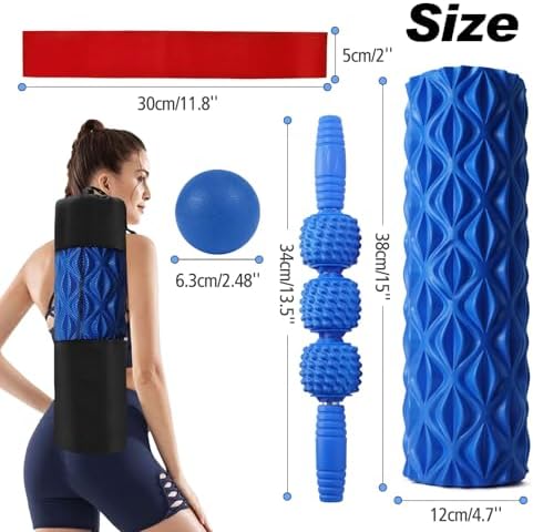 5 in 1 Foam Roller Set High Density Patented Foam Roller for Exercise