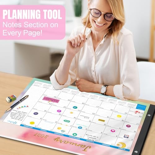 Large Desk Calendar 2027-2028,Jan 2027-Jun 2028,Gannyfer 18-Month Calendar