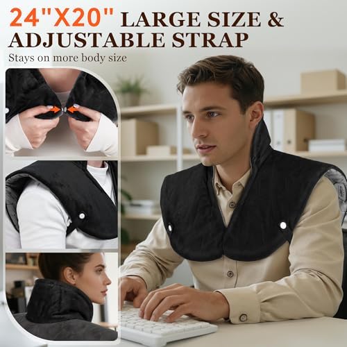 UTK Far Infrared Heating pad for Neck and Shoulders, 30s Fast Heating