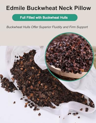 Neck Roll Pillows for Sleeping Buckwheat Hulls Adjustable Cervical Roll