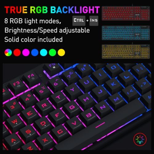 Redragon K521-E Gaming Keyboard with Knob, RGB 104 Keys Wired Keyboard