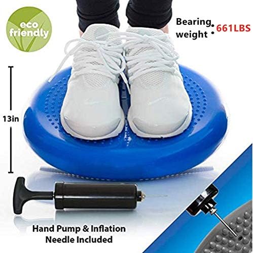 Inflated Stability Wobble Cushion, Yoga Balance Wiggle Seat Pad Disc for Pain Relief, Pelvic Floor Recovery, Rehabilitation Training