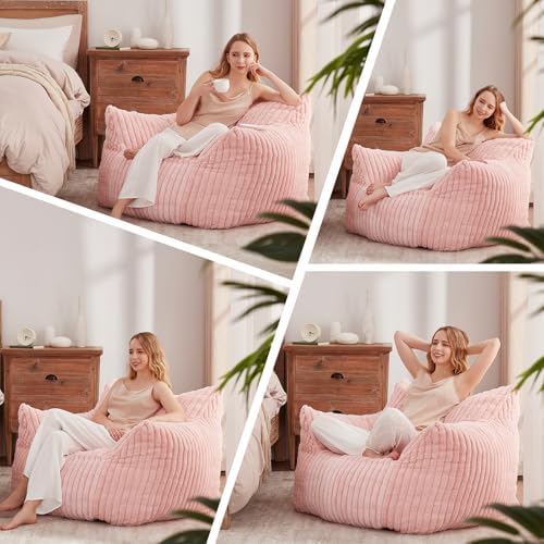 Achicsofar Bean Bag Chair for Adults Teens, Giant Faux Fur Beanbag Armchair
