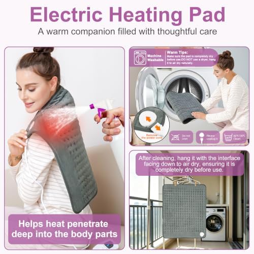 Heating Pad,Electric Heating Pads,Heating Pad for Back,DimGray,24x20 Inch
