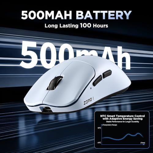 Zero1 Pro Wireless Mouse,Tri-Mode Gaming Mouse, 24K DPI Blue Mouse