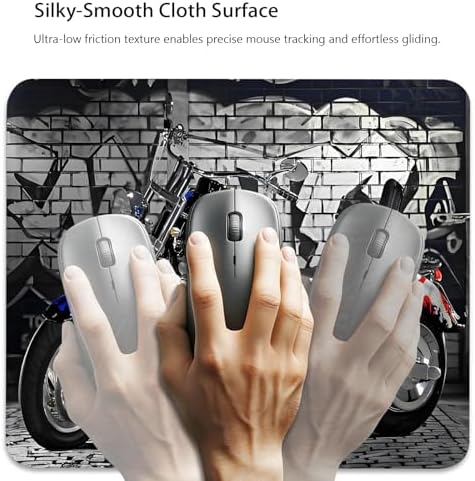 Patriotic Motorcycle USA Pride Flag Mouse Pad, Brick Graffiti Desk Mat