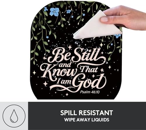Small Mouse Pad，Mini Mouse Pad 6 x 7 Inch，for Laptop Keyboard Tray Wireless Mouse Home Office Travel，with Non-Slip Rubber Base, Waterproof Mouse Mat，Psalm 46:10 Floral