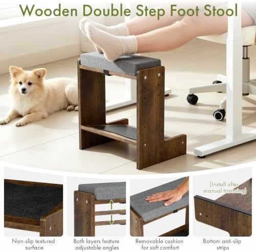Adjustable Double Step Foot Rest Under Desk
