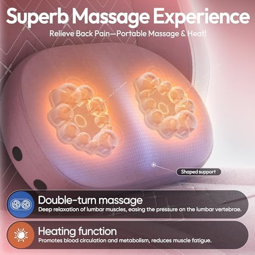 Dowinx Gaming Chair with Heated Massage Lumbar Support,Big and Tall Fabric Gaming Chairs for Adults with Footrest, Ergonomic Computer Game Chair with Poket Spring Cushions, 350lbs, Pink