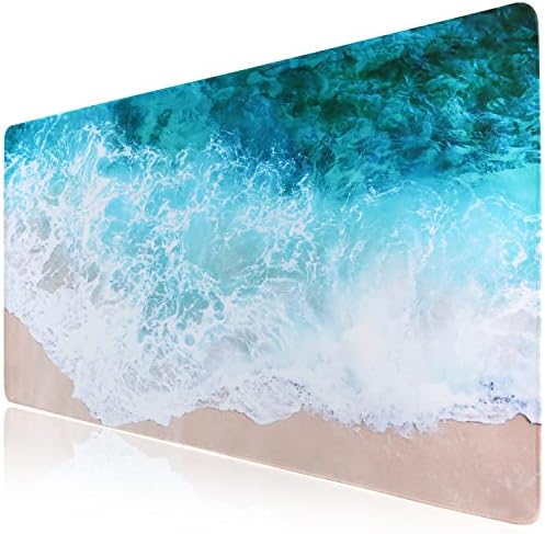 iCasso Extended Gaming Mouse Pad,35.4 x 15.7in Desk Pad,Beach