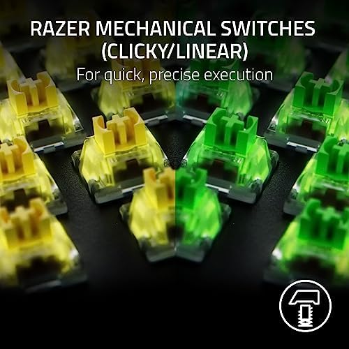 Razer BlackWidow V4 X - Mechanical Gaming Keyboard: Green Switches Tactile & Clicky, 6 Dedicated Macro Keys, Chroma RGB, Doubleshot ABS Keycaps, Media Controls, Sound Dampening & Stabilizers (Renewed)