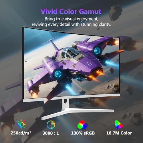 Z-Edge 27" White Curved Gaming Monitor, FHD 300Hz 240Hz Computer Screen