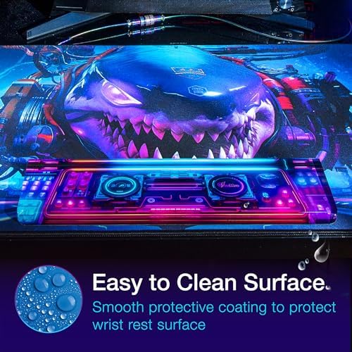 GUNMJO Acrylic Keyboard Wrist Rest, Shark, for TKL Computer Keyboard and Mechanical Keyboard, Comfortable, Ergonomic for Easy Typing, 14x3 inches/18mm Thick
