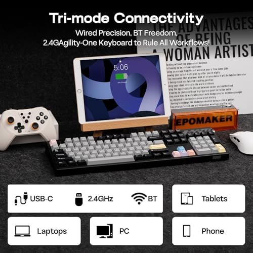 EPOMAKER TH108 PRO Full Size Mechanical Keyboard with Screen & Knob