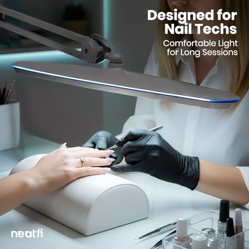 Neatfi 2200LM 24W LED Desk Lamp w/Base, Non-CCT 23-Inch Wide Head (Silver)