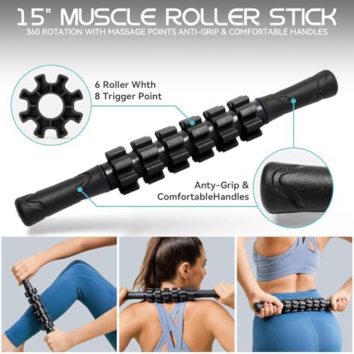 Krightlink 5-in-1 18" Foam Roller Set for Deep Muscle Massage Release