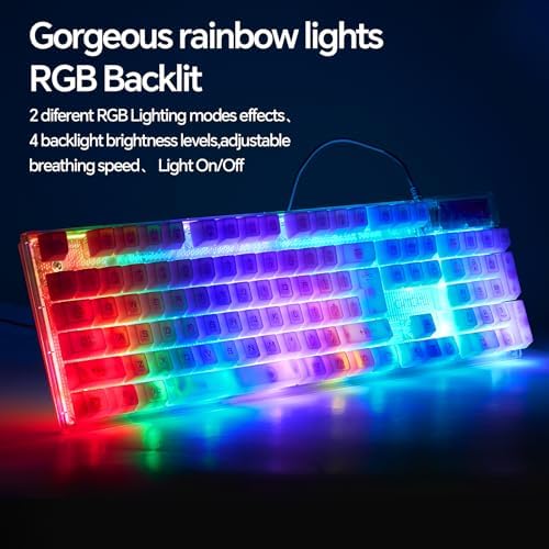 Wired LED Gaming Keyboad and Mouse Combo, 10 RGB Backlit Effects for PC