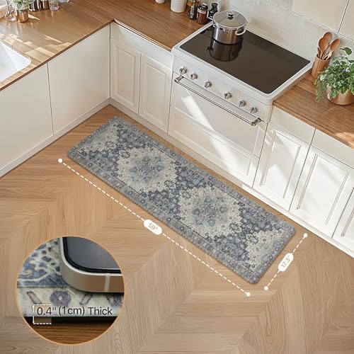 GENIMO Anti Fatigue Kitchen Mats for Floor 17"X59", Runner Rug,Navy