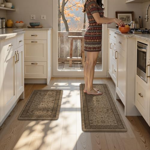 KIMODE Kitchen Floor Mats Anti Fatigue,Cushioned Rugs for Floor Sets of 2