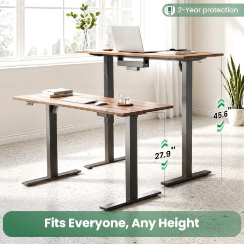 SIAGO Dual Beam Standing Desk Frame for 44-75" Desktops - 220 lbs Capacity