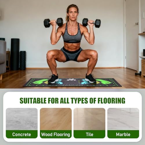 Non-Slip Squat Mat with Foot Position, Pro-Grade Exercise Mat