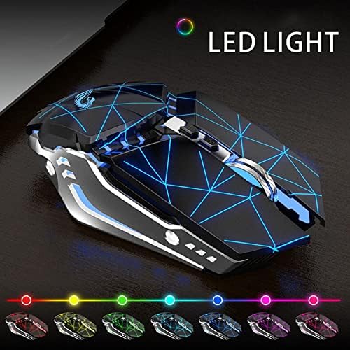 TENMOS T12 Wireless Gaming Mouse, Rechargeable Computer Mice-Starry Black