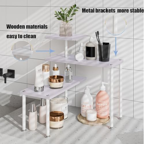 3 Tier Adjustable Countertop Organizer Corner Shelf