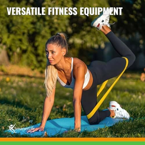 SmarterLife Resistance Bands Set of 5 Extra Wide Latex-Free Exercise Bands
