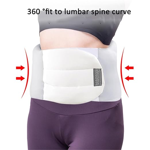 Lumbar Support Pillow for Sleeping, Lower Back Sciatic Nerve Pain Relief Soft Silk Cotton Waist Warmer, Adjustable Wrap Around Lumbar Cushion Belt Waist Support Pillow for Bed Office Chairs Car Travel