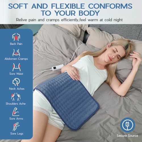 Heating Pad for Gifts Soothing Heat Therapy for Women & Men, Perfect Christmas, Mothers Day, Birthday Gifts f or Her, Dad Gifts & White Elephant Gift, Cozy Stocking Stuffer for Women/Mom