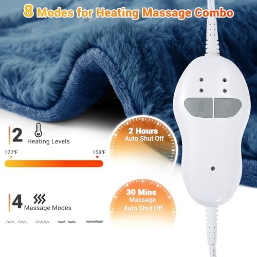 Massaging Heating Pad for Back, Neck and Shoulder Massager