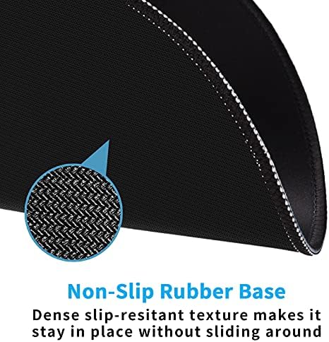 Dapesuom Round Mouse Pad, 8.7 x 8.7 Inch Premium-Textured Washable Non-Slip Rubber Base Cute Small Mouse Mat with Stitched Edge for Women Wireless Computer Laptop Gaming Desk Accessories, Black
