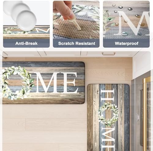 KIMODE Anti Fatigue Mats for Kitchen Floor Comfort Cushioned Rugs Sets of 2