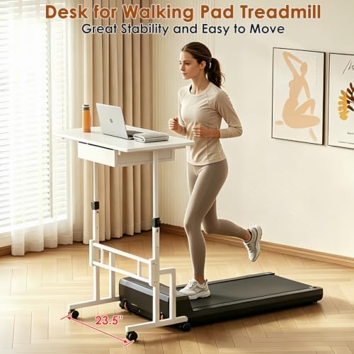 Large Adjustable Height Standing Desk With Wheel, Rolling Sit to Stand Desk