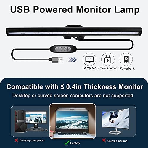 skybess Monitor Lamp Bar for Laptop, USB e-Reading LED Monitor Light Screenbar Task Light for Office/Home, Adjustable Brightness/Color Temperature, No Screen Glare for Eye Protection, Save Space