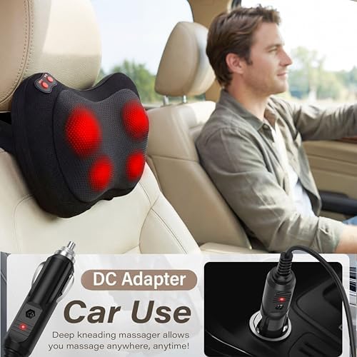 Papillon Back Massager with Heat,Shiatsu Pillow for Body Pain Relief Black