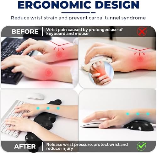 Gel Cloud Keyboard & Mouse Wrist Rest Set - Cloud Keyboard Wrist Rest Pad & Mouse Support for Office Gaming Pad Computer Laptop Ergonomic Comfortable Pain Relief- Cloud Pad Set