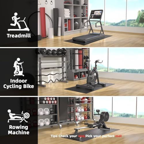 GymCope Treadmill Mat for Hardwood Floor Carpet 7'x3'/6'x3'/6'x2.5'/4'x2'