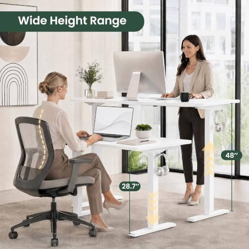 Electric Standing Desk,63in for Home,Office,Gaming,White