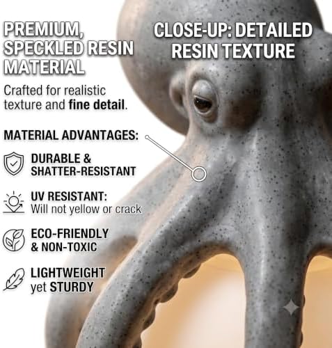 Octopus Ocean Decor Table Lamp, White