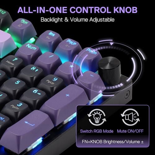Redragon K740 PRO Wireless RGB Gaming Keyboard, Aluminum Base & Knob, 95%