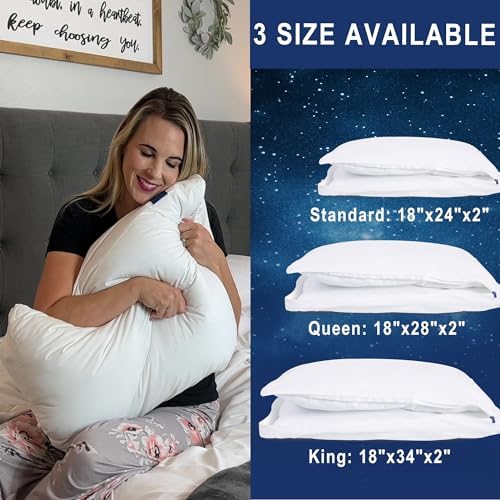 ACCURATEX Fluffy King Pillow Cover, Revive Old Flat Pillows, Cotton