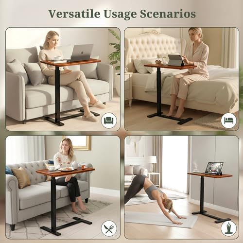 Mobile Standing Desk, Height Adjustable Laptop Desk with Hidden Casters